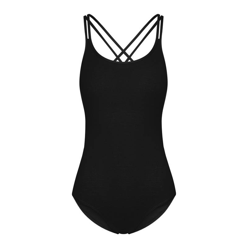 Sort kryss camisole bomull, Rumpf