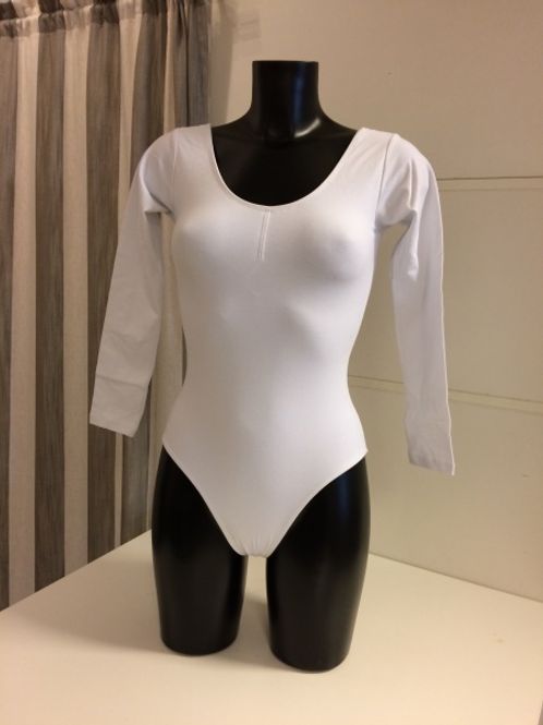 Hovedbilde Hvit Langermet Leotard Bomull